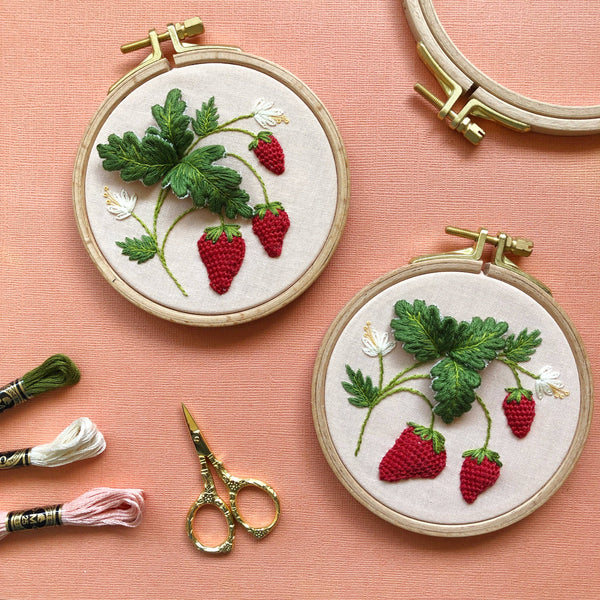 Stumpwork Strawberries Embroidery Kit