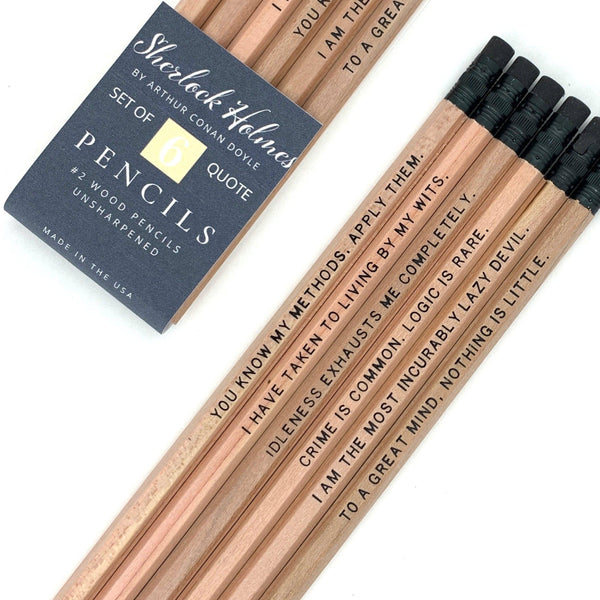 Sherlock Holmes Quote Pencils