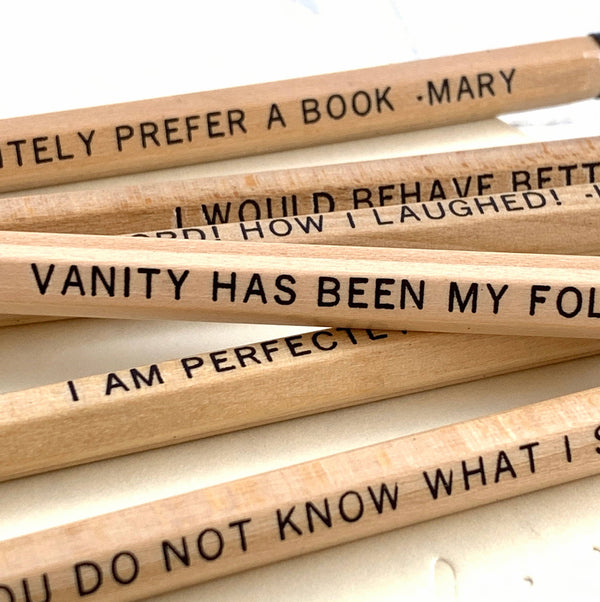 Pride and Prejudice Quote Pencils