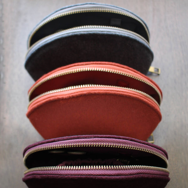 Woolen Zippered Notions Pouch Set