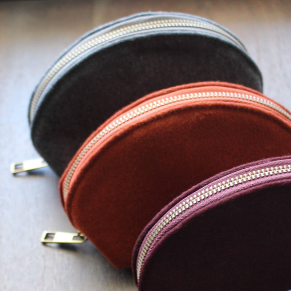 Woolen Zippered Notions Pouch Set