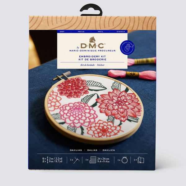 Dahlias Designer Embroidery Kit