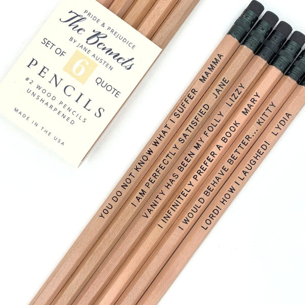 Pride and Prejudice Quote Pencils