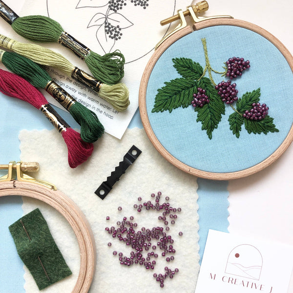 Beaded Berries Embroidery Kit