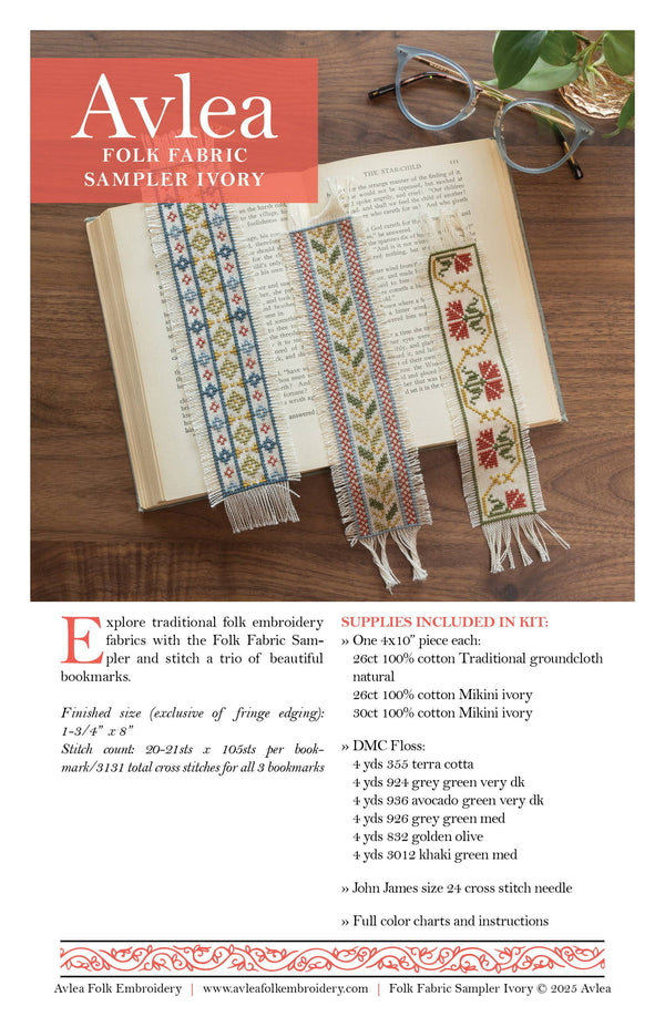 Folk Art Bookmark Trio Cross Stitch Kit