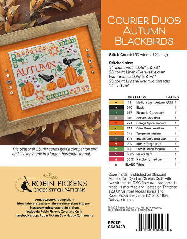Autumn Blackbirds - Courier Duos Pattern