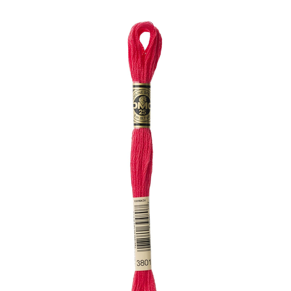 3801 Tulip Red - DMC Six Strand Embroidery Floss
