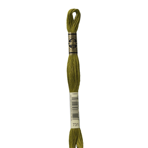 731 Dark Olive Green - DMC Six Strand Embroidery Floss