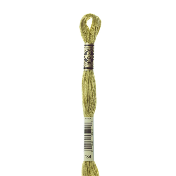 734 Broken Olive - DMC Six Strand Embroidery Floss