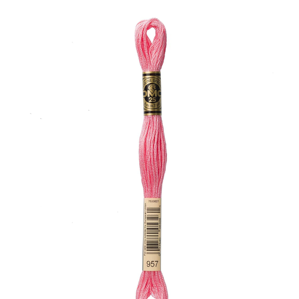 957 Bubblegum Pink - DMC Six Strand Embroidery Floss