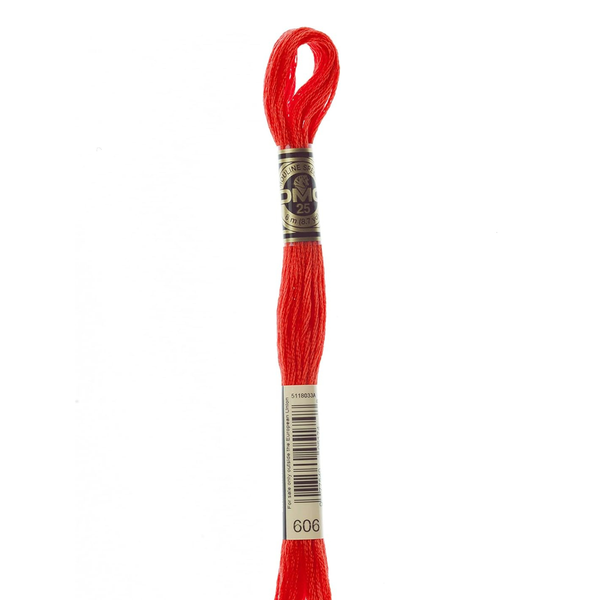 606 Bright Red - DMC Six Strand Embroidery Floss