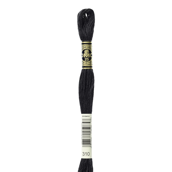 310 Black DMC Six Strand Embroidery Floss
