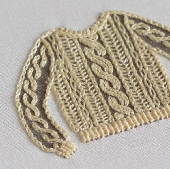 Knit Sweater - Embroidery Stitch Sampler