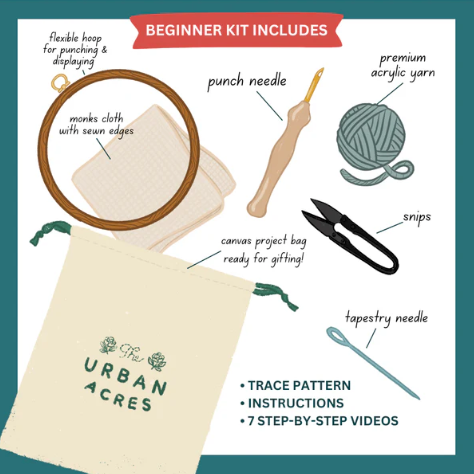 Pink Daisy Punch Needle Kit