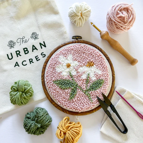 Pink Daisy Punch Needle Kit