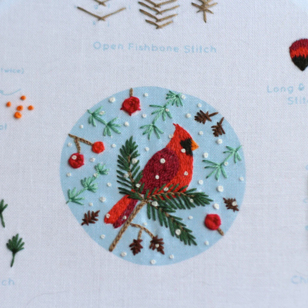 Class: Winter Cardinal Embroidery Sampler