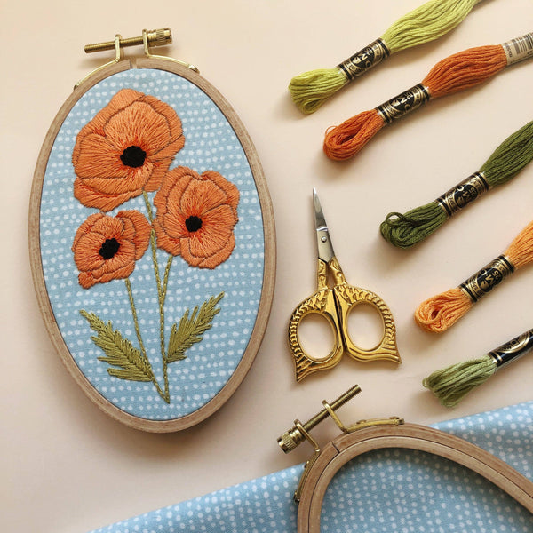 Poppies Embroidery Kit