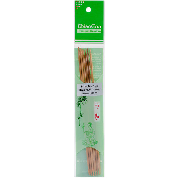ChiaoGoo Double Point Dark Patina Knitting Needles 6" 5/Pkg