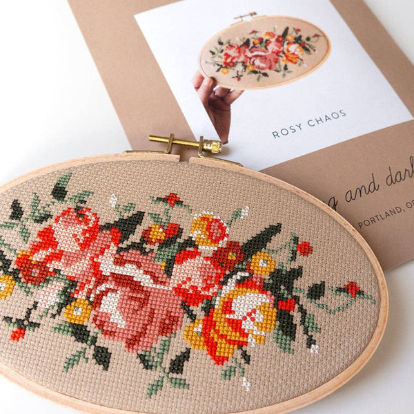 Rosy Chaos Cross-stitch Kit