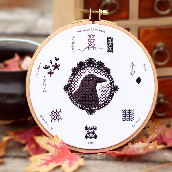 Crow - Embroidery Stitch Sampler