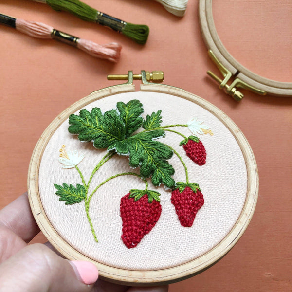 Stumpwork Strawberries Embroidery Kit