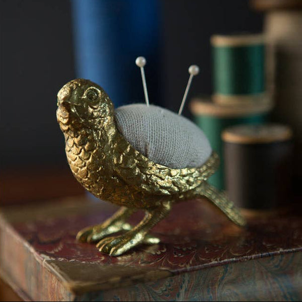 Vintage Brass Bird Pincushion