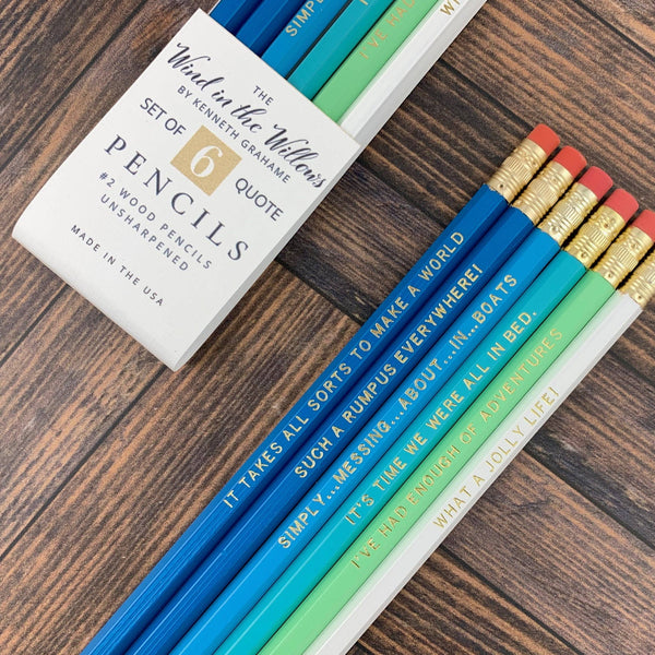 Wind in the Willows Engraved Pencils, Kenneth Grahame Quotes
