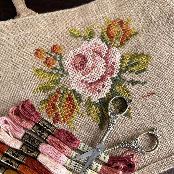 Autumn Rose Cross Stitch (print pattern)