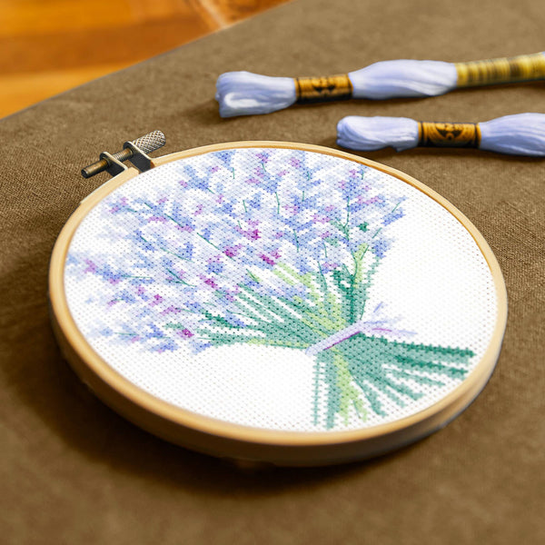 Lavender Bouquet Designer Cross Stitch Kit