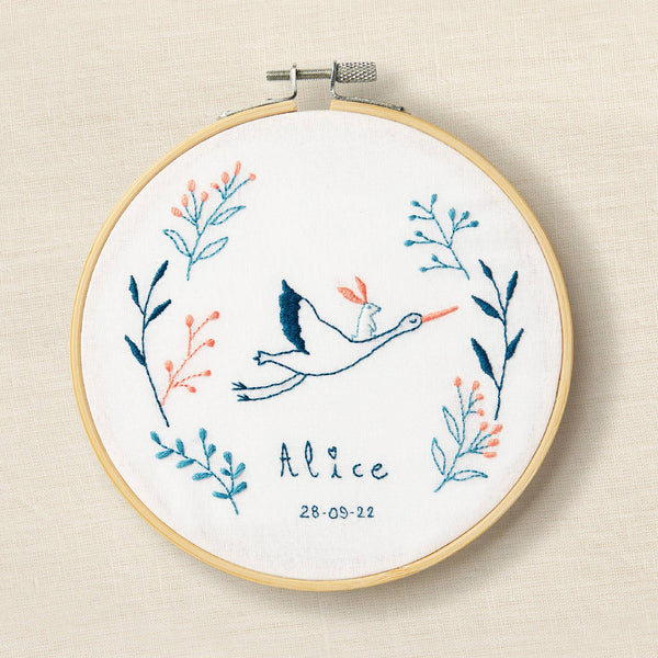 Baby Stork Keepsake Embroidery Kit