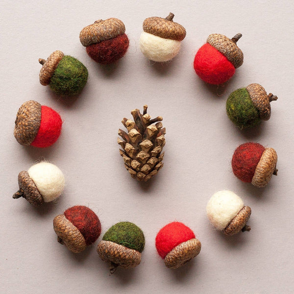 Holiday Felted Acorn Kit (Wet Felting for Beginners)