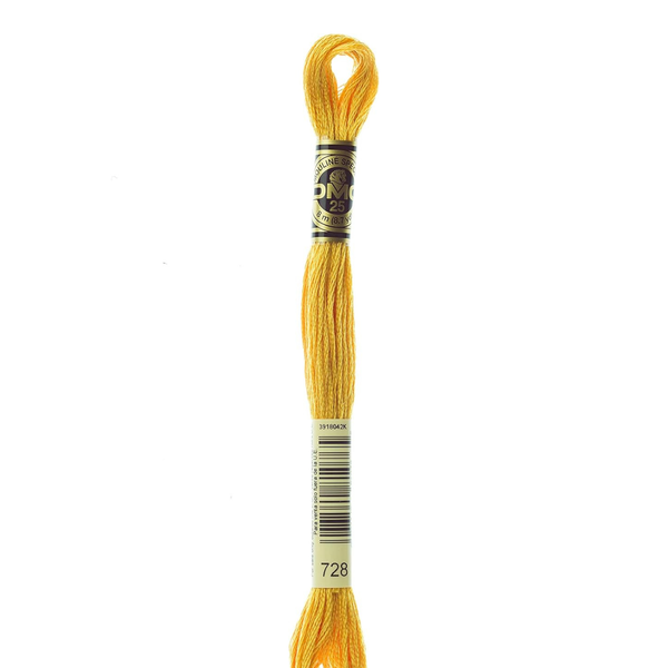 728 Mustard  - DMC Six Strand Embroidery Floss