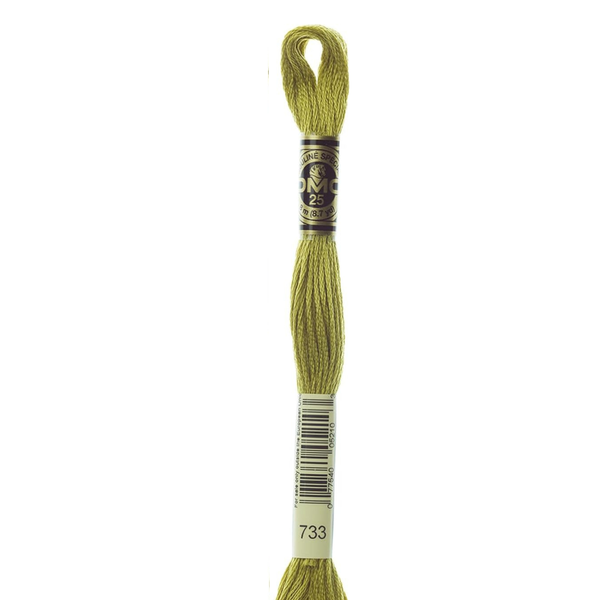 733 Golden Green  - DMC Six Strand Embroidery Floss
