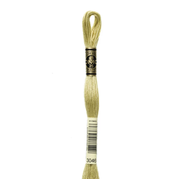 3046 Yellow Beige Medium  - DMC Six Strand Embroidery Floss