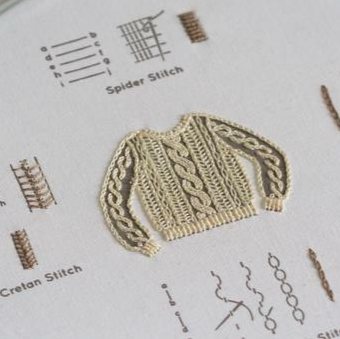 Knit Sweater - Embroidery Stitch Sampler
