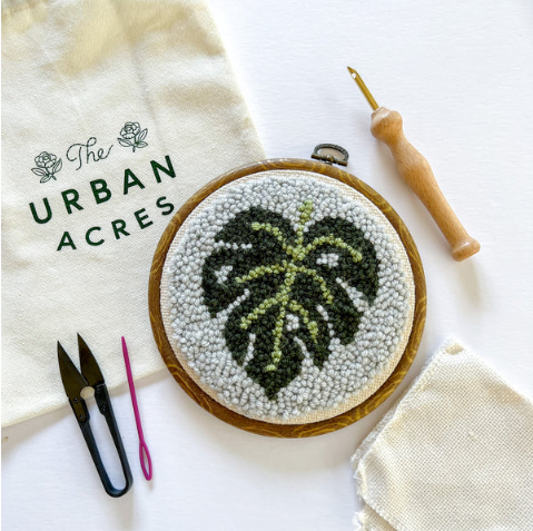 Monstera Punch Needle Kit