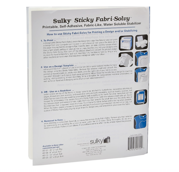 Printable Sticky Fabri-Solvy Stabilizer