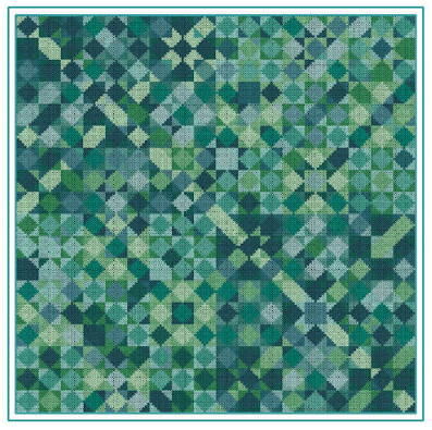 Sea Glass (Cross Stitched Quilt Blocks)