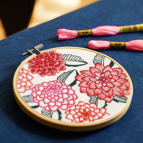 Dahlias Designer Embroidery Kit