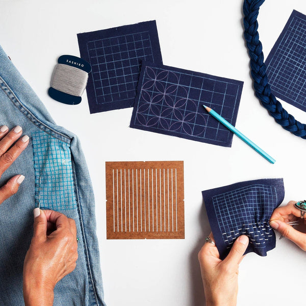 Grid Sashiko Stencil