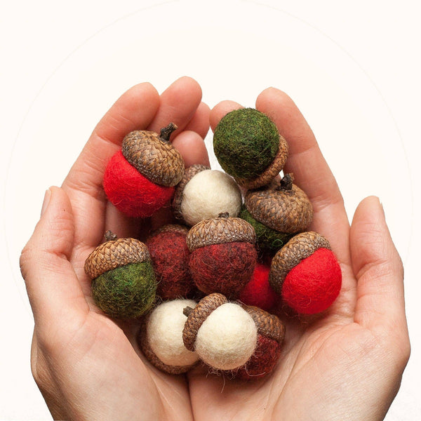 Holiday Felted Acorn Kit (Wet Felting for Beginners)