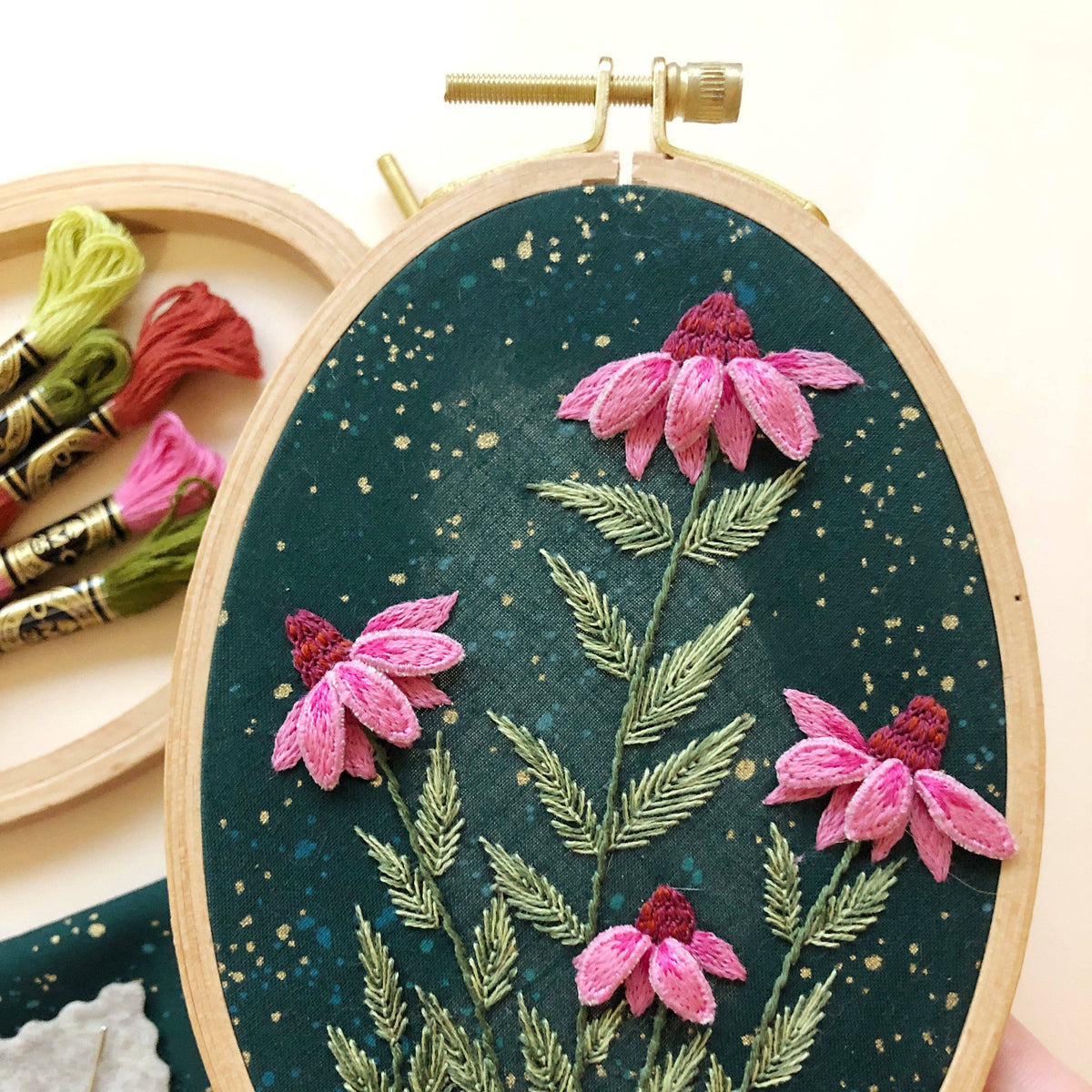 Coneflowers Stumpwork Embroidery Kit – Olde School Fiber & Craft