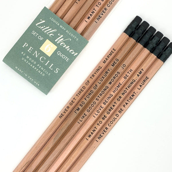 Little Women Book Quote Pencils