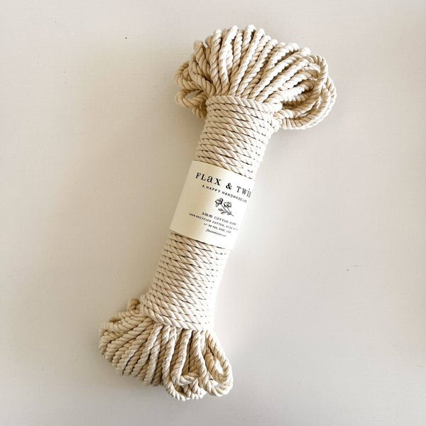 Flax & Twine 5mm Brenn Twisted Cotton Rope