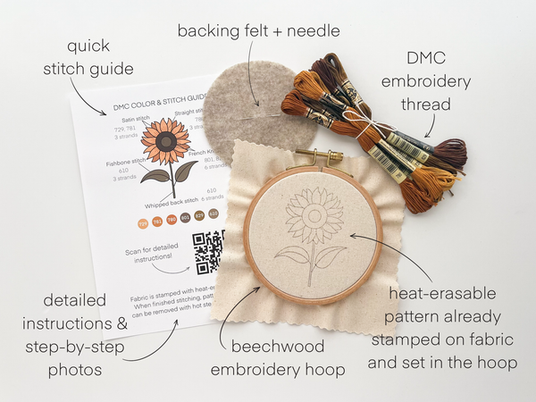 Sunflower Embroidery Kit
