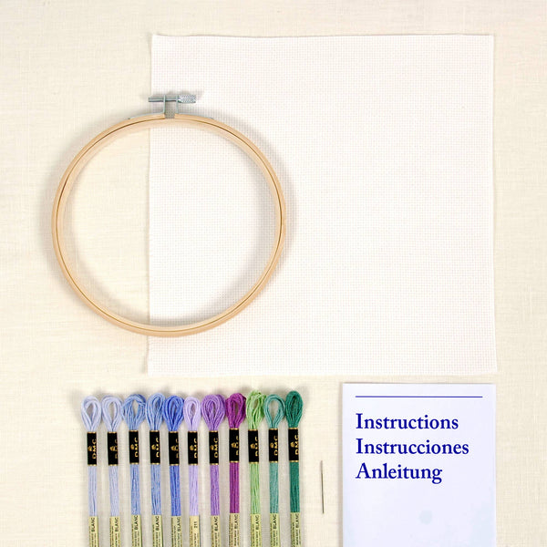 Lavender Bouquet Designer Cross Stitch Kit