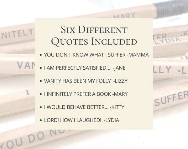 Pride and Prejudice Quote Pencils