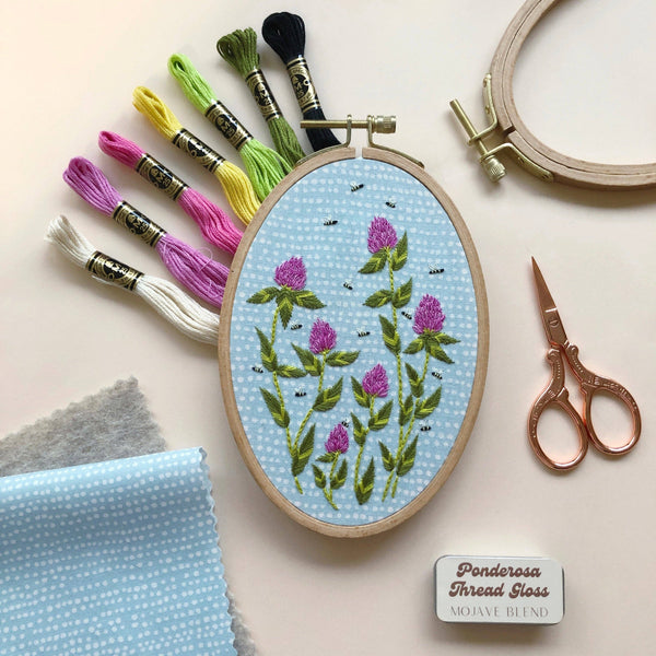 Bees Among Clover Embroidery Kit